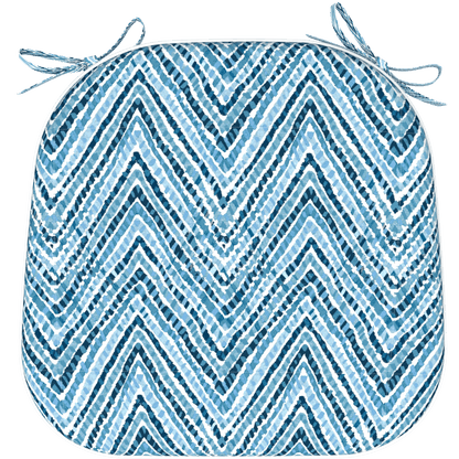 Rounded Outdoor Chair Pad - Acapulco Blue