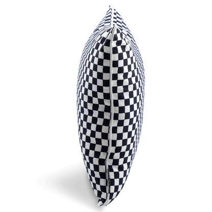 Bondi Black Check - 45 x 45 cm Piped Outdoor Cushion - saltsunsand