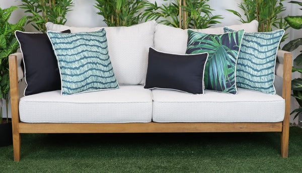 Black Outdoor Cushions | Teal Outdoor Cushions | Blossom Bliss Stylist Selection