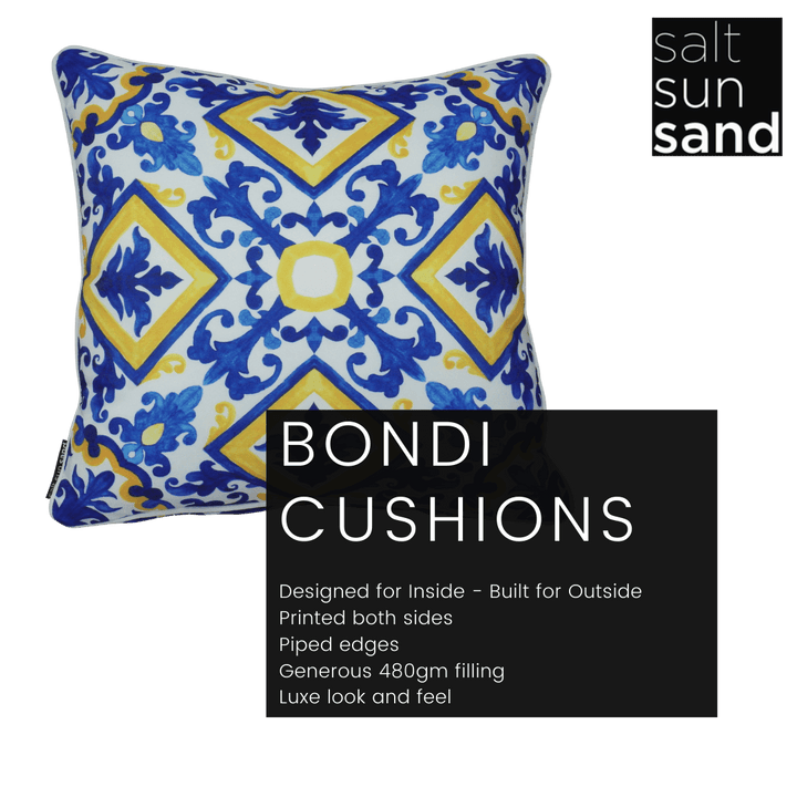 Bondi Sundance - 45 x 45 cm Piped Outdoor Cushion - saltsunsand