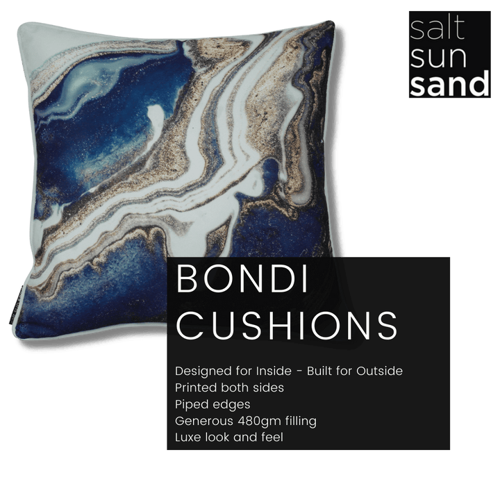Bondi Soul - 45 x 45 cm Piped Outdoor Cushion - saltsunsand