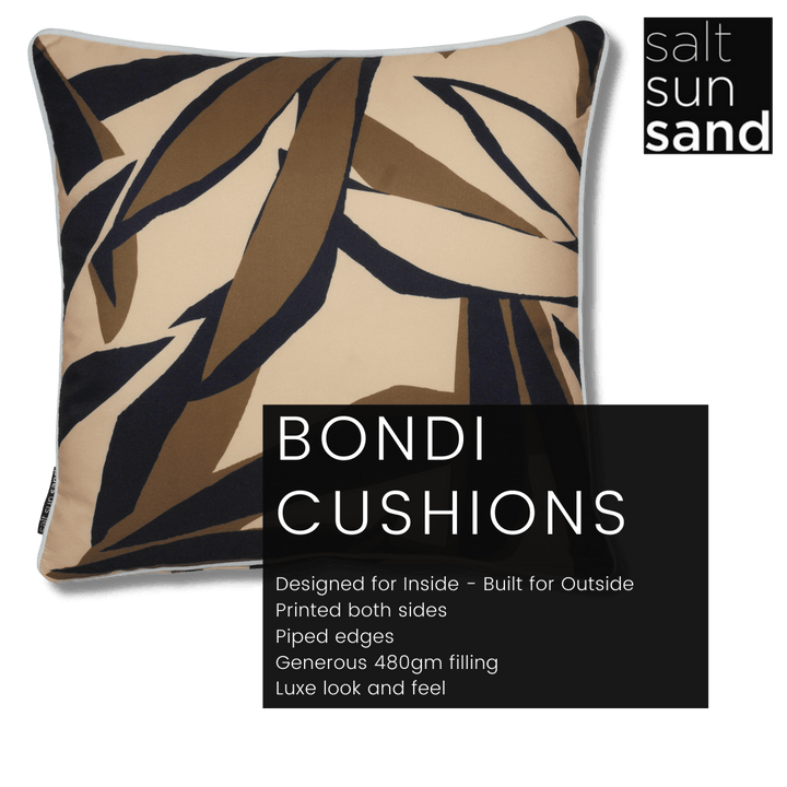 Bondi Sunburnt Country - 45 x 45 cm Piped Outdoor Cushion - saltsunsand
