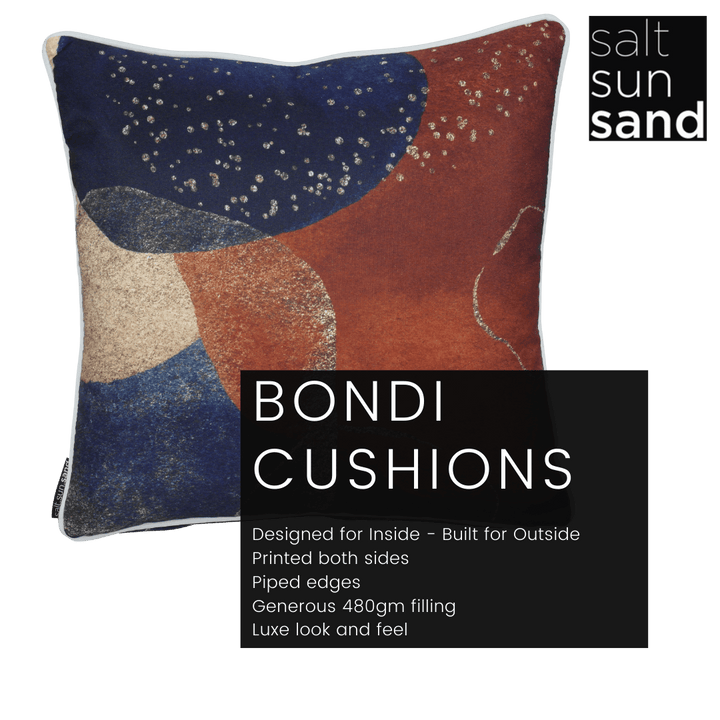 Bondi Springs - 45 x 45 cm Piped Outdoor Cushion - saltsunsand