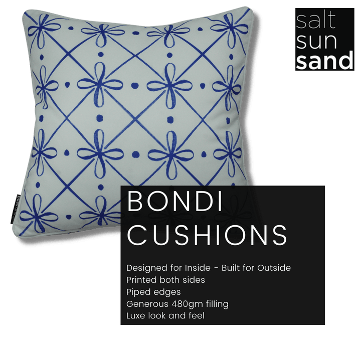 Bondi Porto Paradise - 45 x 45 cm Piped Outdoor Cushion - saltsunsand