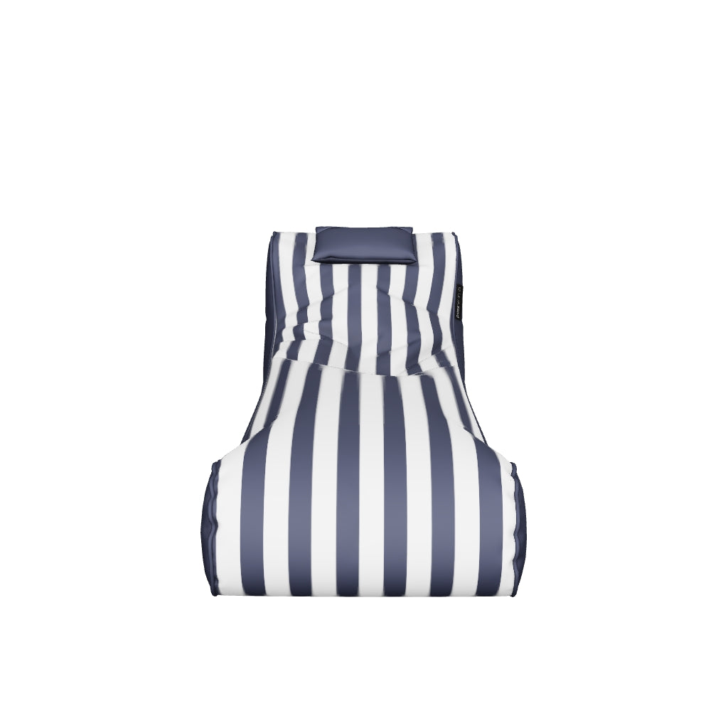 Bondi Outdoor Bean Bag in Navy Stripe