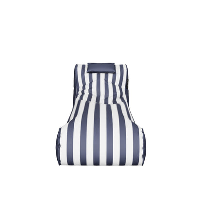 Bondi Outdoor Bean Bag in Navy Stripe