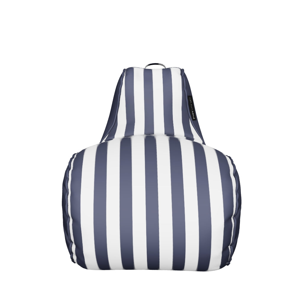 Byron Bay Outdoor Waterproof Bean Bag in Navy Stripe