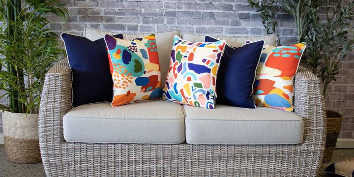 Navy Outdoor Cushions | Outdoor Cushions Bright | Colour My Way Stylist Selection