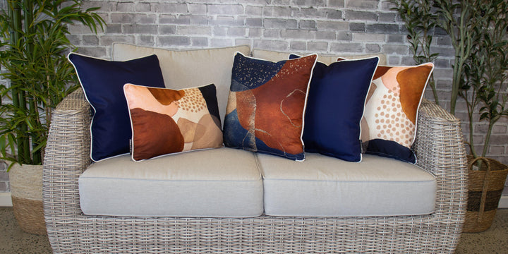 Navy Outdoor Cushions | Rustic Outdoor Cushions | Day and Night Stylist Selection