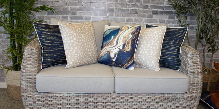 Navy Outdoor Cushions | Neutral Outdoor Cushions | Future Never Stylist Selection