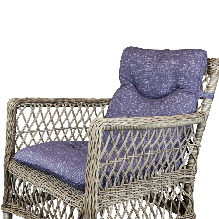 Tahiti Navy Wash High Back Chair Cushion - 108x50x8cm - saltsunsand