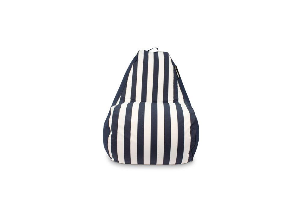 Byron Bay Indoor/Outdoor Bean Bag in Navy Stripe - saltsunsand