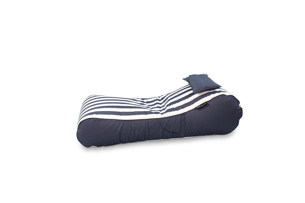 Noosa Indoor/Outdoor Bean Bag in Navy Stripe - saltsunsand