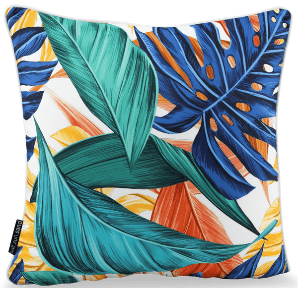 Tropical Outdoor Cushions | Blue Outdoor Cushions | Green Floral Outdoor Cushions | Teal Outdoor Cushions - Jungle Bliss