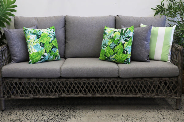 Grey Outdoor Cushions | Tropical Outdoor Cushions | Green Outdoor Cushions | Luscious Living Stylist Selection