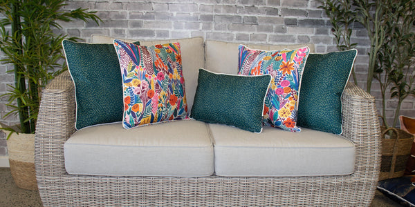 Teal Outdoor Cushions | Outdoor Cushions Bright | Market Day Stylist Selection