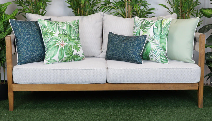 Teal Outdoor Cushions | Green Outdoor Cushions | Green Floral Outdoor Cushions | Meadow Marvel Stylist Selection