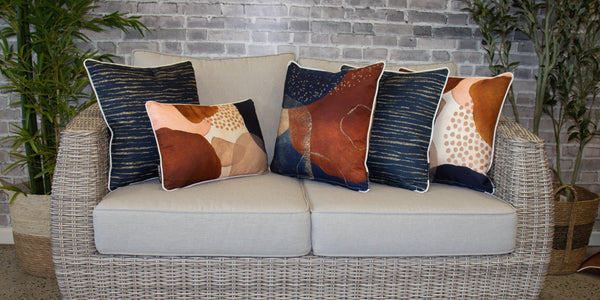 Navy Outdoor Cushions | Rustic Outdoor Cushions | Nature's Way Stylist Selection