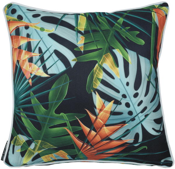 Teal Outdoor Cushions | Green Floral Outdoor Cushions | Tropical Outdoor Cushions - Jungle Splash
