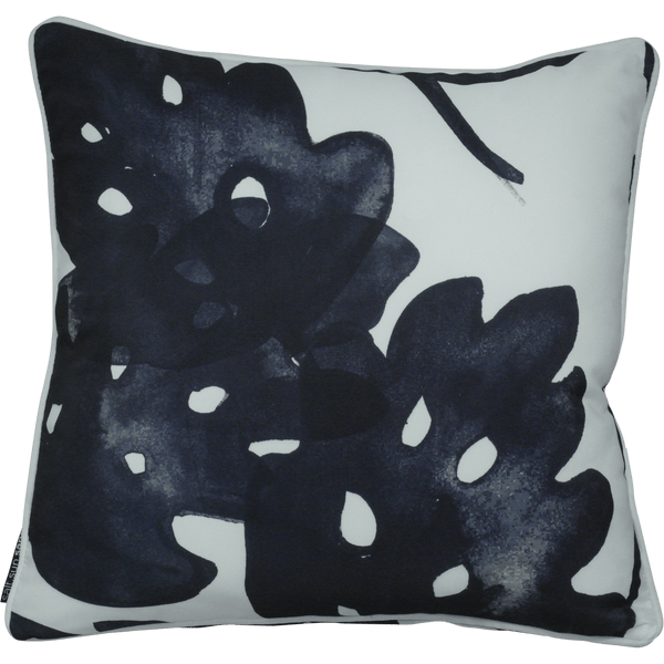 Black Outdoor Cushions - Black on White