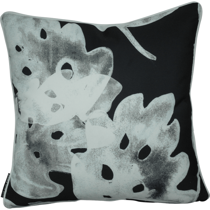 Black Outdoor Cushions - White on Black