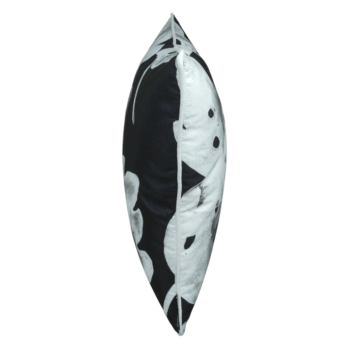 Bondi White On Black - 45 x 45 cm Piped Outdoor Cushion - saltsunsand
