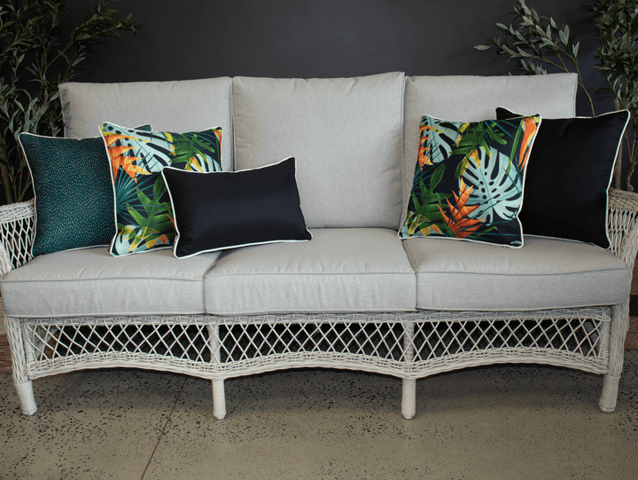 Tropical Outdoor Cushions | Teal Outdoor Cushions | Black Outdoor Cushions | Seasons Stylist Selection