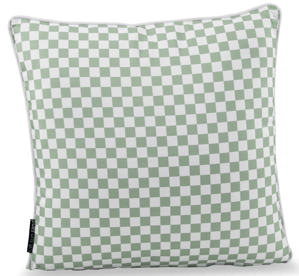 Neutral Outdoor Cushions | Green Outdoor Cushions - Sage Check