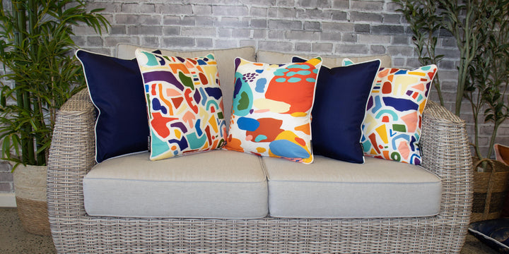 Navy Outdoor Cushions | Outdoor Cushions Bright | Summer Sunshine Stylist Selection