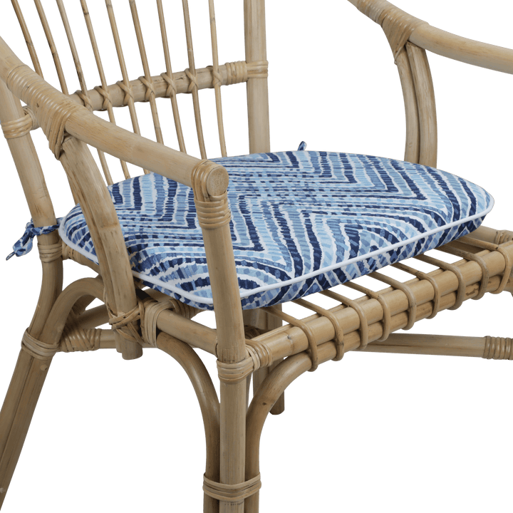 Tahiti Acapulco Blue Rounded Chair Pad - 40x42x5cm - saltsunsand