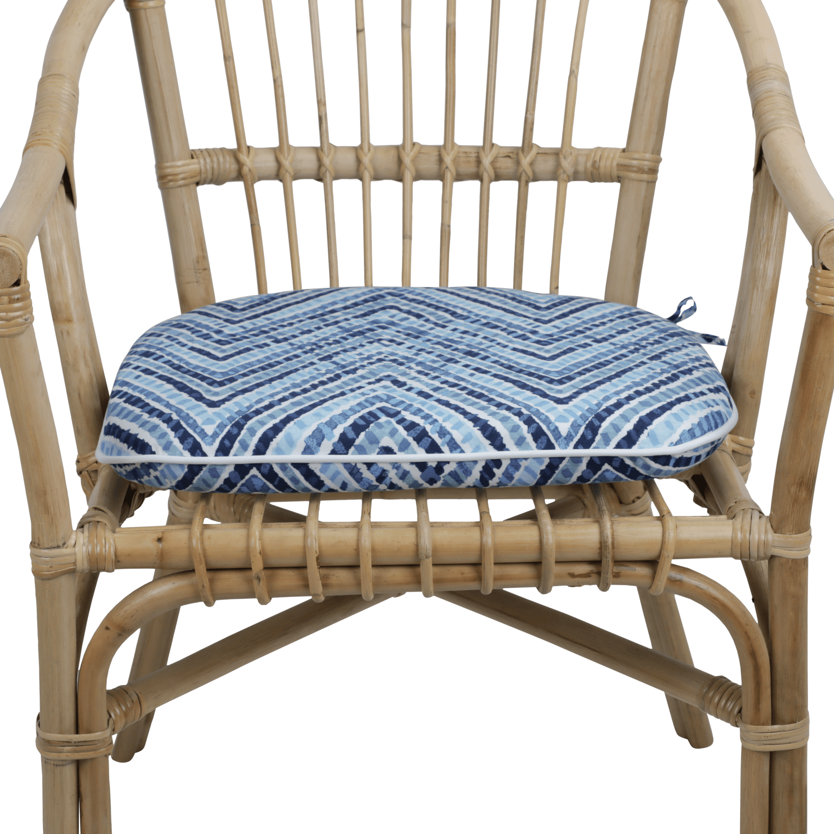 Tahiti Acapulco Blue Rounded Chair Pad - 40x42x5cm - saltsunsand