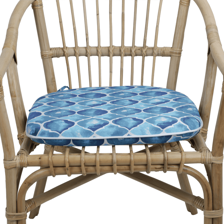 Tahiti Coastal Crush Rounded Chair Pad - 40x42x5cm - saltsunsand