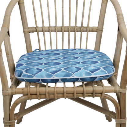 Tahiti Coastal Crush Rounded Chair Pad - 40x42x5cm - saltsunsand