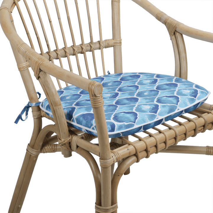 Tahiti Coastal Crush Rounded Chair Pad - 40x42x5cm - saltsunsand