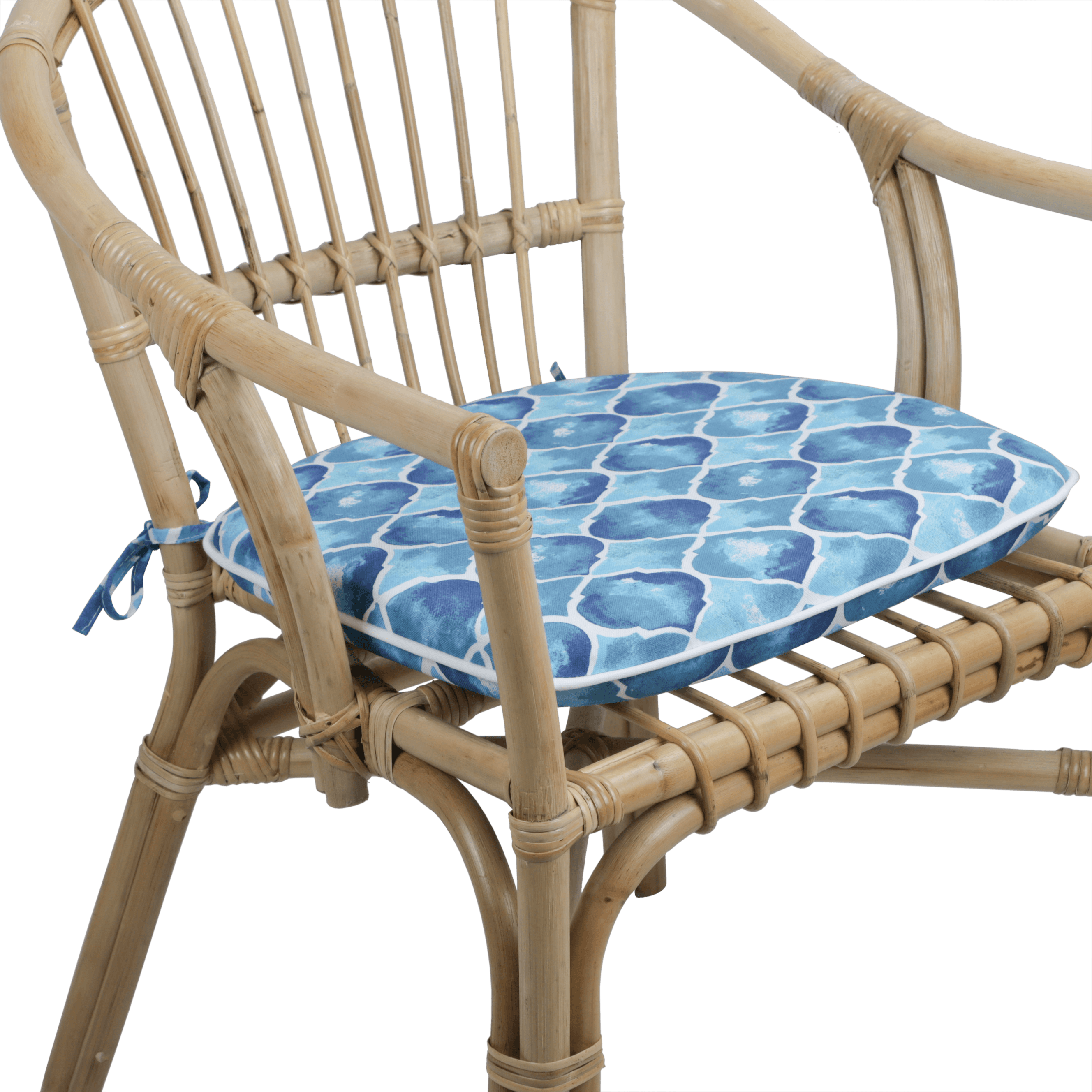 Tahiti Coastal Crush Rounded Chair Pad - 40x42x5cm - saltsunsand