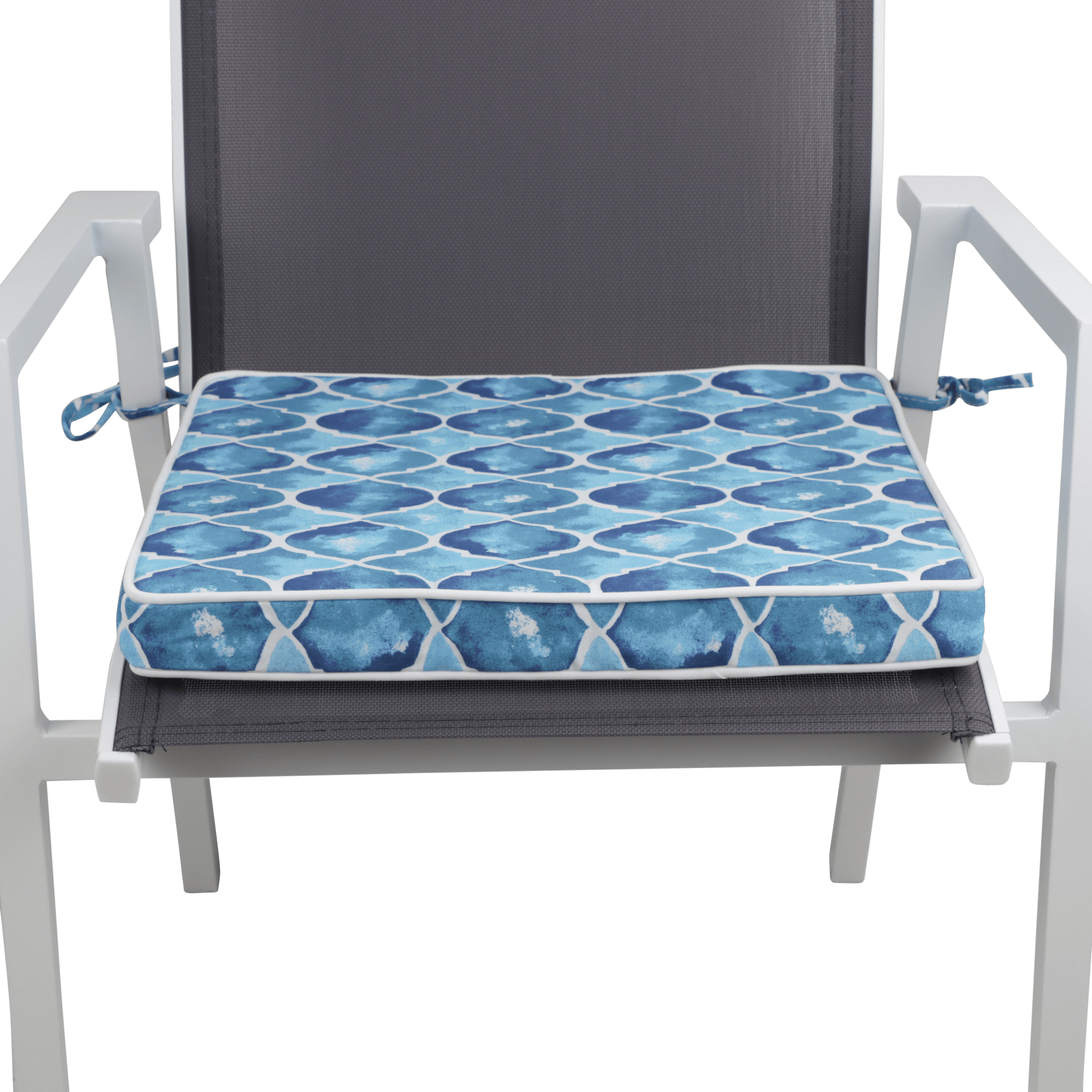 Tahiti Coastal Crush Square Chair Pad - 43x43x4cm - saltsunsand