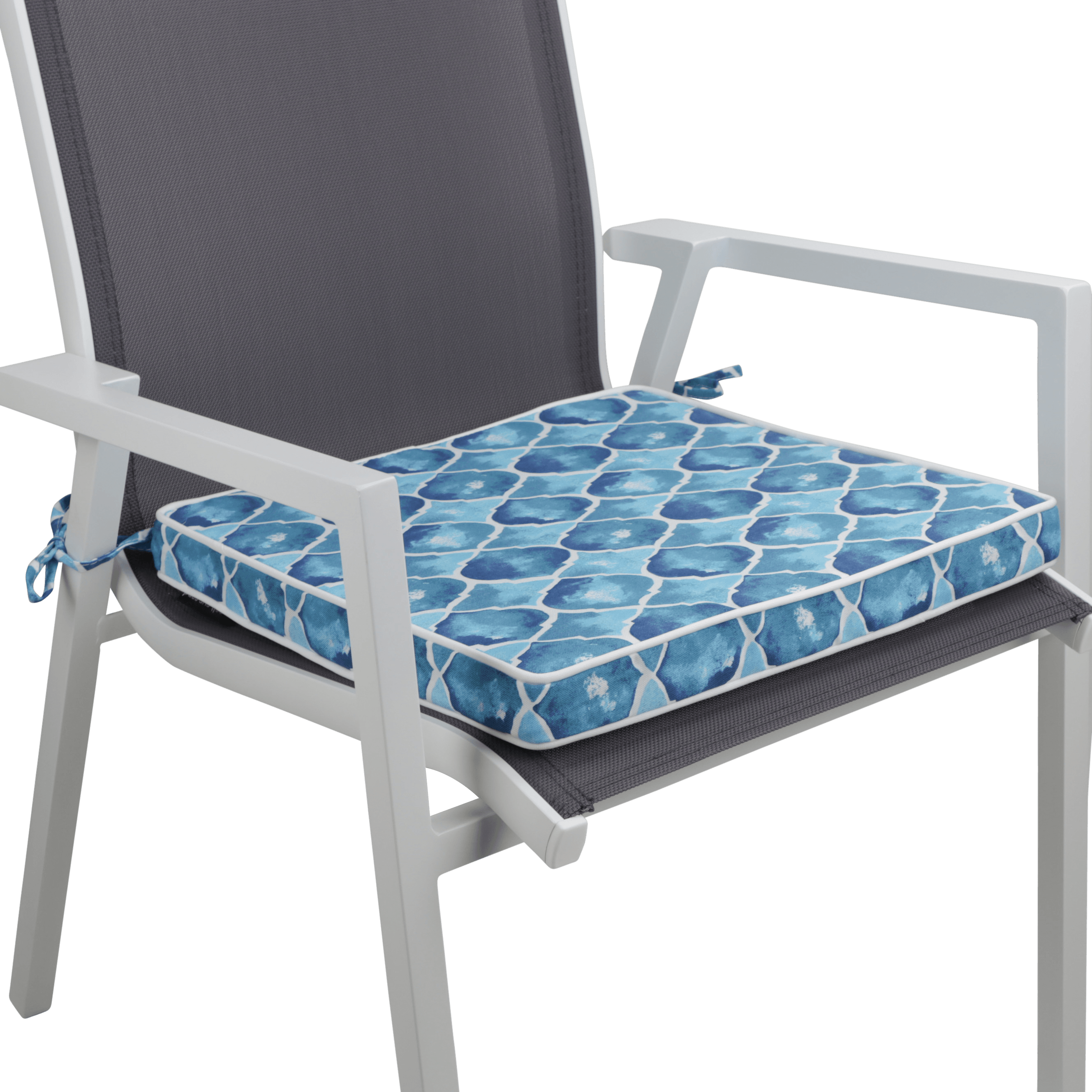 Tahiti Coastal Crush Square Chair Pad - 43x43x4cm - saltsunsand