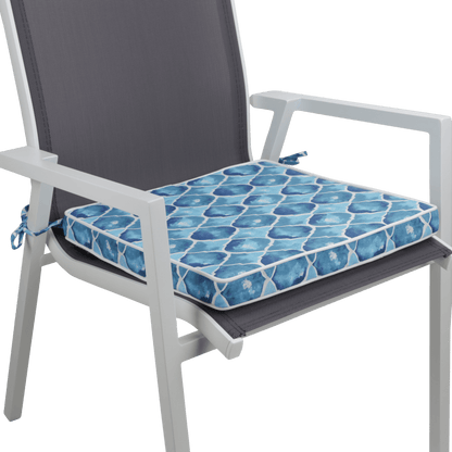 Tahiti Coastal Crush Square Chair Pad - 43x43x4cm - saltsunsand