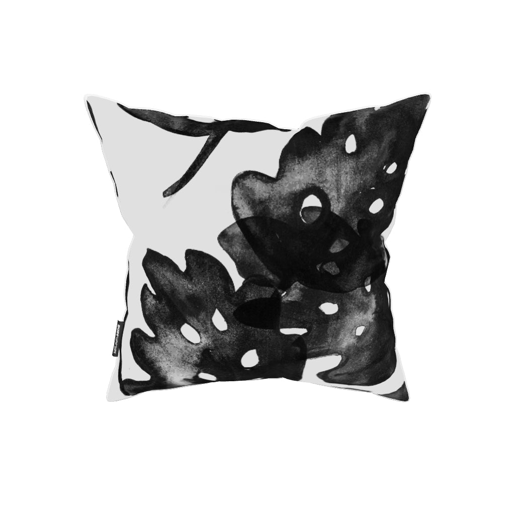 Bondi Black On White - 45 x 45 cm Piped Outdoor Cushion