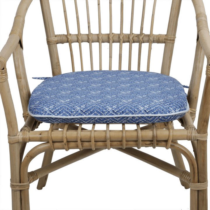 Tahiti Shimmer Rounded Chair Pad - 40x42x5cm - saltsunsand